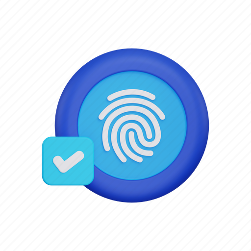 Fingerprint, scan, biometric, finger, identification, secure, access 3D illustration - Download on Iconfinder