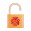 padlock, fingerprint, protection, biometric, security, identification, unlock 