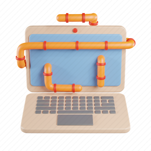 Laptop, warm, worm, illegal, hack, malware, internet 3D illustration - Download on Iconfinder