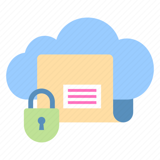 Secure, cloud, folder, security, locked, data, storage icon - Download on Iconfinder