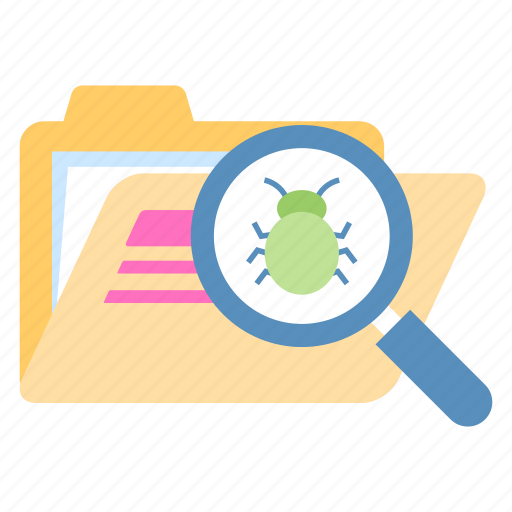 Bug, searching, scanning, scan, search, data, folder icon - Download on Iconfinder