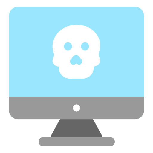 Computer, hacking, device, pc, skull, caution, ui icon - Download on Iconfinder