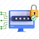computer, password, secure, lock, illustration, device, technology, protection