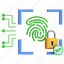 fingerprint, secure, lock, illustration, technology, scan, computer 