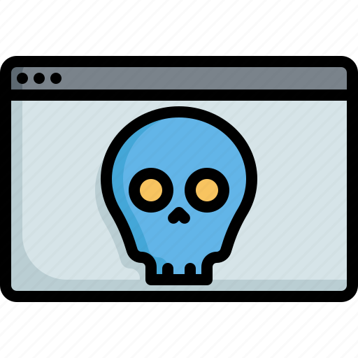 Ransomware, malware, infected, website, virus, browser, skull icon - Download on Iconfinder