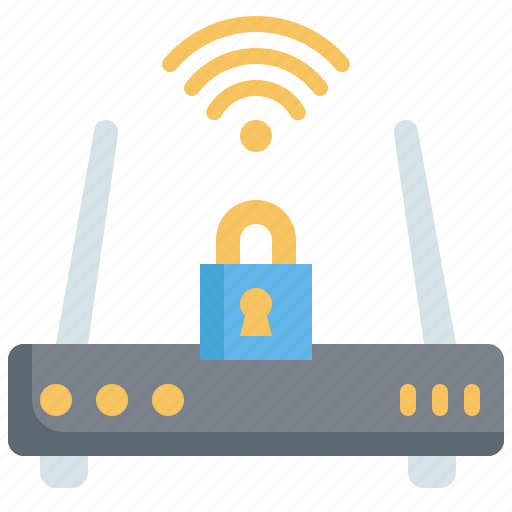 Router, lock, wifi, wireless, security, protection, protected icon - Download on Iconfinder