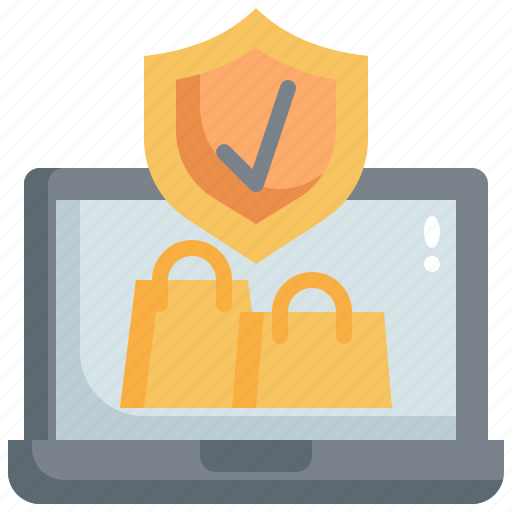 Shopping, online, secure, security, protection, bag, laptop icon - Download on Iconfinder