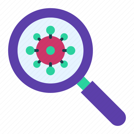 Scanning, analysis, covid-19, virus, research, magnifying glass, detection icon - Download on Iconfinder