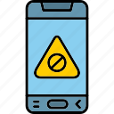 phone, blocked, device, message, rejected, screen, icon