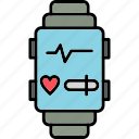 smartwatch, exercise, fitness, gym, heart, rate, watch, icon