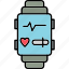 smartwatch, exercise, fitness, gym, heart, rate, watch, icon 