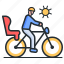 cyclist, transport, sports, child seat 