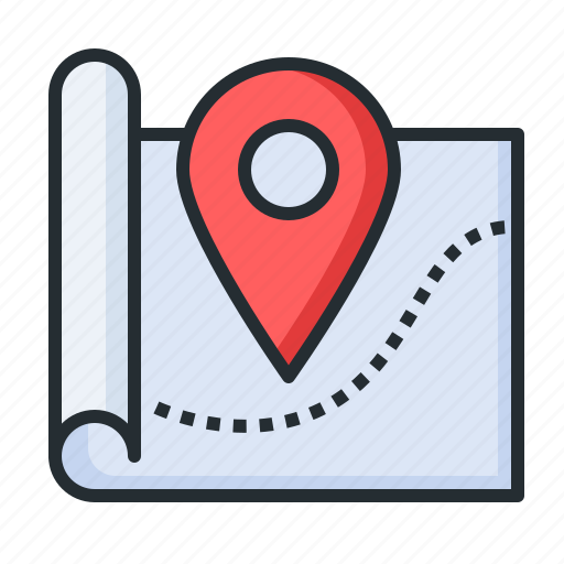 Map, geotag, route, road icon - Download on Iconfinder