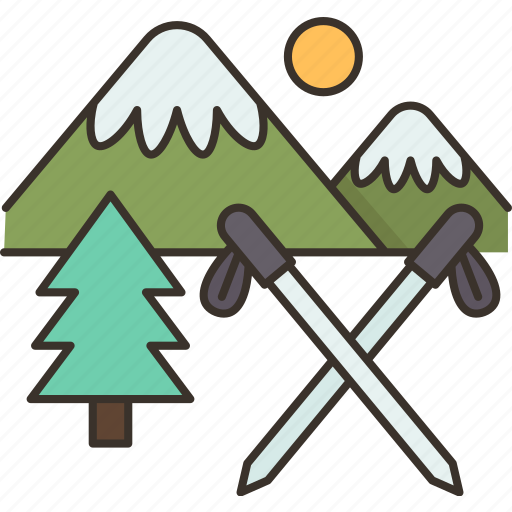 Hiking, trekking, mountains, outdoors, lifestyle icon - Download on Iconfinder
