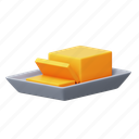 butter, food, dairy, 3d icon 
