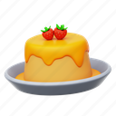 pudding, custard, dairy, 3d icon 