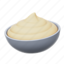 sour, cream, dairy, 3d icon 