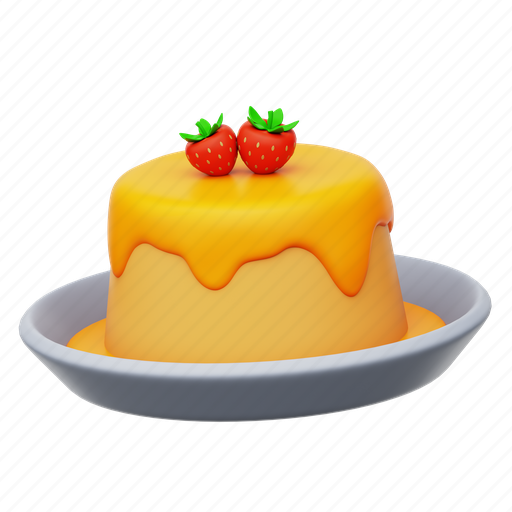 Pudding, custard, dairy, 3d icon 3D illustration - Download on Iconfinder