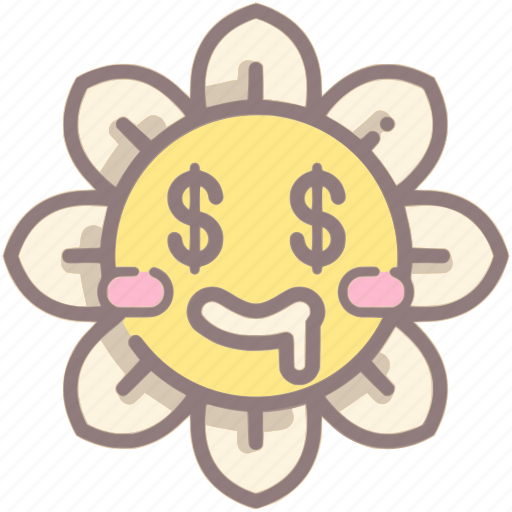 Greedy, drooling, flower, daisy, dollar icon - Download on Iconfinder