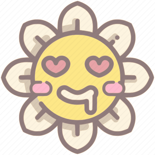 Love, daisy, flower, emoji, emoticon, drooling, heart icon - Download on Iconfinder