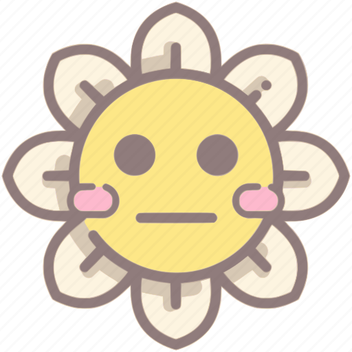 Meh, daisy, flower, emoji, emoticon, expression, poker face icon - Download on Iconfinder