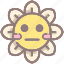 meh, daisy, flower, emoji, emoticon, expression, poker face 