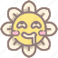 emoticon, emoji, daisy, flower, smile, drooling 