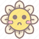 disappointed, sad, daisy, flower, emoji, emoticon, not impressed