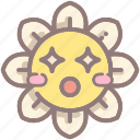 wow, emoji, emotion, daisy, flower, surprise