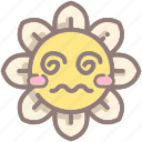 confused, flower, daisy, emoji, emoticon