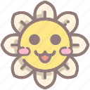 daisy, emoji, emoticon, flower, cute, kawaii, happy