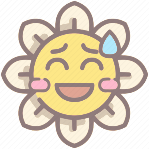 Sweat, daisy, emoji, smile, flower, emoticon icon - Download on Iconfinder