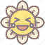laugh, daisy, flower, happy, smile, emogi, emoticon 