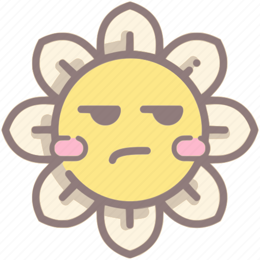 Meh, daisy, flower, expression, emoticon, not impressed icon - Download on Iconfinder
