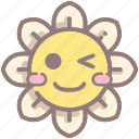 happy, wink, flower, daisy, blossom, smile