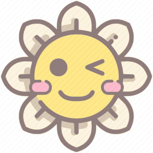 Happy, wink, flower, daisy, blossom, smile icon - Download on Iconfinder