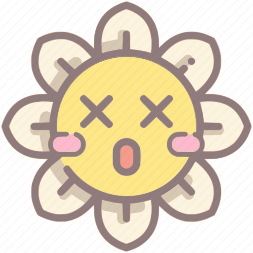 Shocked, emoji, emoticon, flower, daisy, floral, surprise icon - Download on Iconfinder