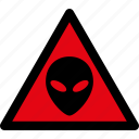 alien, danger, warning, caution, hazard, ufo, visitors