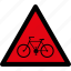 bicycle, danger, warning, attention, caution, hazard, bike 