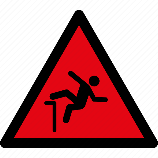 Danger, falling, warning, attention, caution, hazard, fall icon - Download on Iconfinder