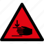danger, hand, injury, warning, attention, caution, hazard 