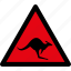 danger, kangaroo, warning, attention, caution, hazard, animals 