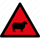 danger, sheep, warning, attention, caution, hazard, animals