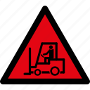 danger, loader, truck, warning, attention, caution, lift