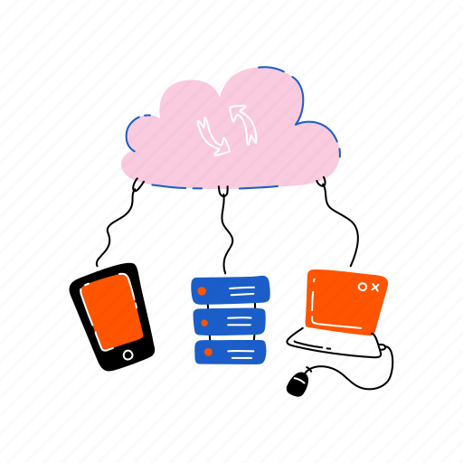 Cloud, storage, data, server, network, database, file illustration - Download on Iconfinder