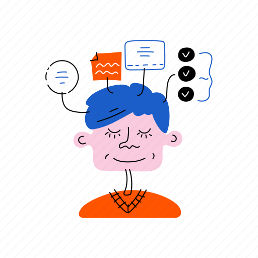 Thinking, about, data, schemes, server, storage, graph illustration - Download on Iconfinder