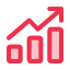 increase, chart, up, statistics, bar, stats 