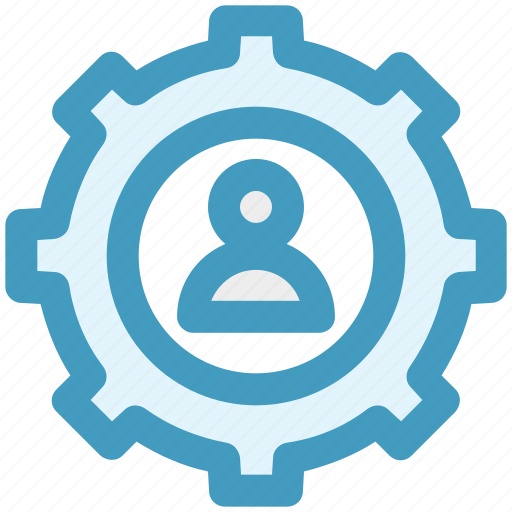 Cog, gear, man, options, setting, user icon - Download on Iconfinder