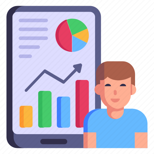 Online analytics, mobile analytics, mobile business, analytics app, mobile infographics icon - Download on Iconfinder