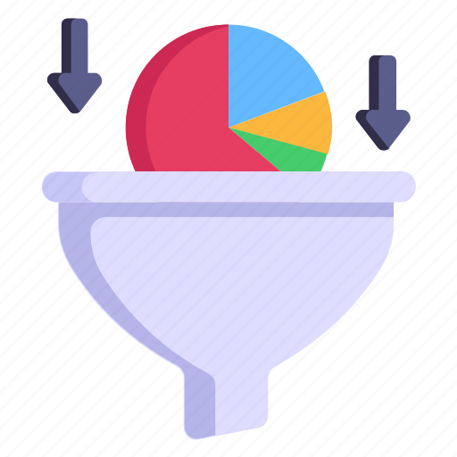 Data funnel, data filtering, filtration, business funnel, conversion icon - Download on Iconfinder